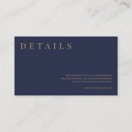 Tarjeta De Recepción Detalles del Boda formal elegante de Marina y Oro