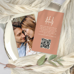 Tarjeta De Recepción Detalles del Boda fotográfico de Terracota, código