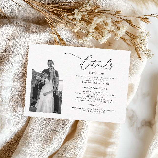 Tarjeta De Recepción Detalles del Boda fotográfico moderno ELLA (Subido por el creador)