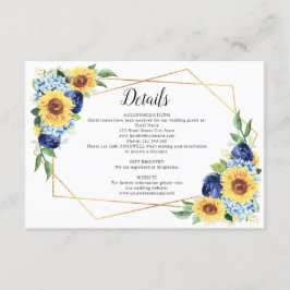 Tarjeta De Recepción Detalles del Boda geométrico azul giratorio del gi