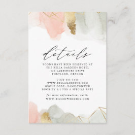 Tarjeta De Recepción Detalles del Boda geométrico de color de agua Rubo