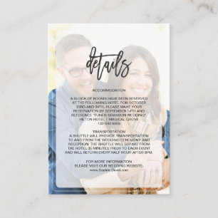 Tarjeta De Recepción Detalles del Boda geométrico de fotografía captado
