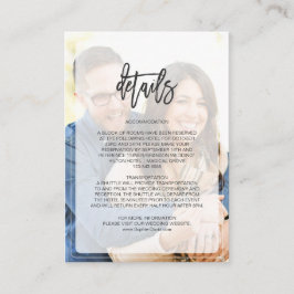Tarjeta De Recepción Detalles del Boda geométrico de fotografía captado