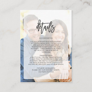 Tarjeta De Recepción Detalles del Boda geométrico de fotografía captado