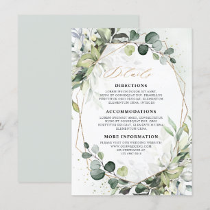 Tarjeta De Recepción Detalles del Boda geométrico Eucalyptus Sage Green