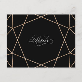 Tarjeta De Recepción Detalles del Boda geométrico moderno Diamond Gemst