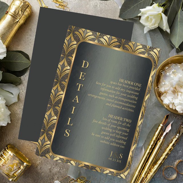 Tarjeta De Recepción Detalles del Boda Glam Art Deco ID1033 (Subido por el creador)