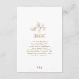 Tarjeta De Recepción Detalles del Boda Golden Leaf 2 ID655