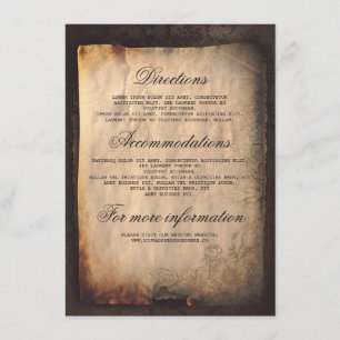 Tarjeta De Recepción Detalles del Boda Gótico Antiguo - Información
