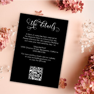 Tarjeta De Recepción Detalles del Boda gótico de la caligrafía romántic