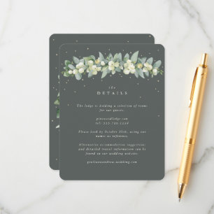 Tarjeta De Recepción Detalles del Boda Green Snowberry+Eucalyptus Garla