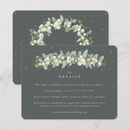 Tarjeta De Recepción Detalles del Boda Green Snowberry+Eucalyptus Garla