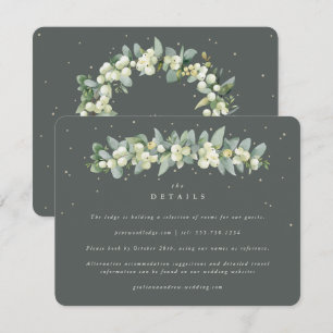 Tarjeta De Recepción Detalles del Boda Green Snowberry+Eucalyptus Garla
