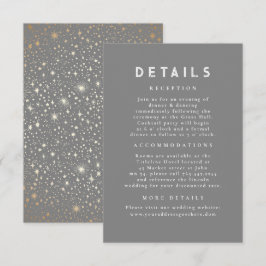 Tarjeta De Recepción Detalles del Boda Gris Celestial de Noche Starry