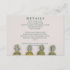 Tarjeta De Recepción Detalles del Boda hawaiano de piña con hojas tropi