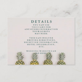 Tarjeta De Recepción Detalles del Boda hawaiano de piña con hojas tropi