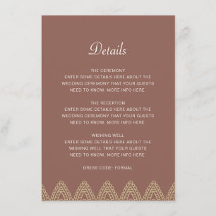 Tarjeta De Recepción Detalles del Boda hindú neutral indio Mehndi
