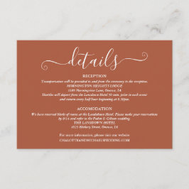 Tarjeta De Recepción Detalles del boda Iluminación de primavera Script