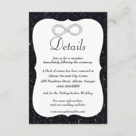 Tarjeta De Recepción Detalles del Boda Infinito del Diamante del Purpur