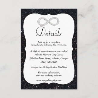 Tarjeta De Recepción Detalles del Boda Infinito del Diamante del Purpur
