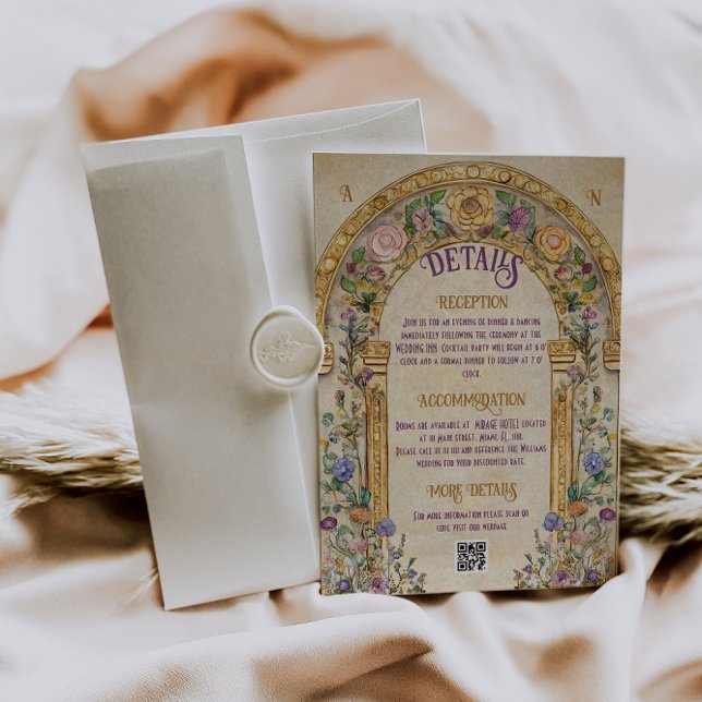 Tarjeta De Recepción Detalles del Boda inspirado en el Art Nouveau vint (Subido por el creador)