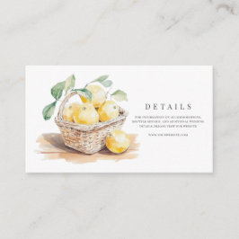 Tarjeta De Recepción Detalles del Boda italiano de acuarela toscana