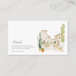 Tarjeta De Recepción Detalles del Boda italiano de acuarela toscana