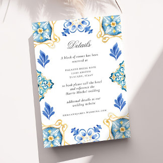 Tarjeta De Recepción Detalles del Boda italiano de color de agua elegan