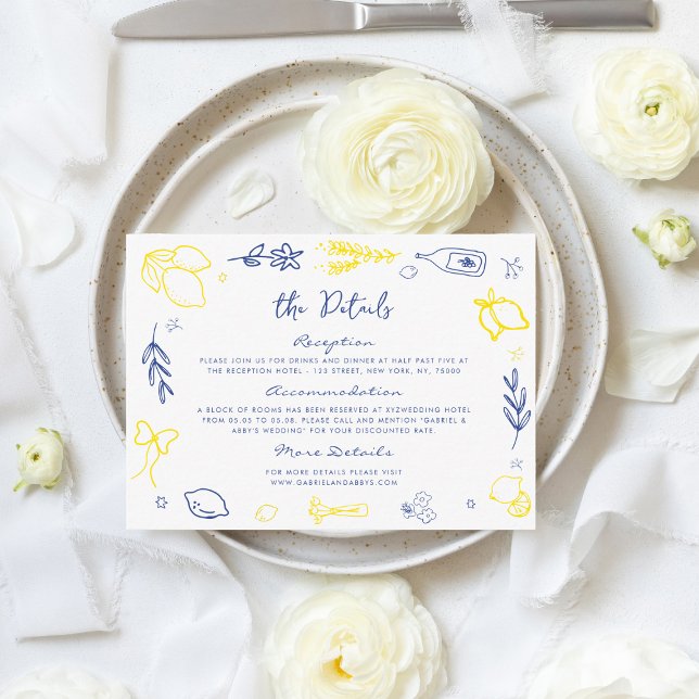 Tarjeta De Recepción Detalles del Boda italiano de escritura a mano dib (Subido por el creador)