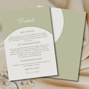 Tarjeta De Recepción Detalles del Boda japonés moderno verde sabio