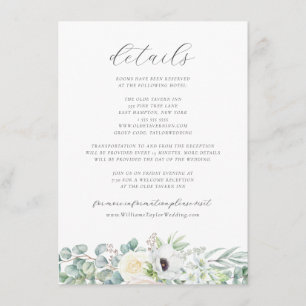 Tarjeta De Recepción Detalles del Boda Kristen Boho Floral Greeneration