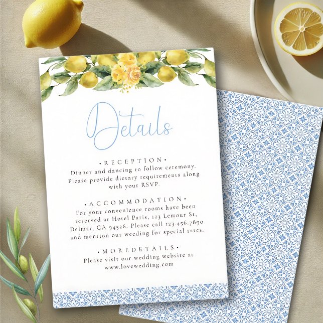 Tarjeta De Recepción Detalles del Boda La Dolce Vita - Mediterráneo (Subido por el creador)