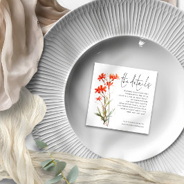 Tarjeta De Recepción Detalles del Boda Mini Red Wildflowers