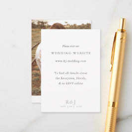 Tarjeta De Recepción Detalles del Boda minimalista con fotos de pequeño