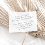 Tarjeta De Recepción Detalles del Boda Minimalista moderno de la moda<br><div class="desc">Se trata de una moderna tarjeta de detalles minimalistas de boda con un diseño ultra minimalista y elegante. Edite toda la redacción y todos los colores de fuente y fondo. // Para los artículos que coincidan, por favor visite la colección "BRITT" en la tienda Sincerely By Nicole Zazzle. * Si...</div>