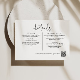 Tarjeta De Recepción Detalles del Boda Minimalista STELLA 6.5x4.25