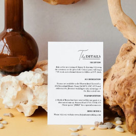 Tarjeta De Recepción Detalles del Boda mínimo moderno