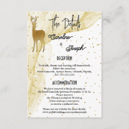 Tarjeta De Recepción Detalles del Boda moda Gold Deer & Confetti
