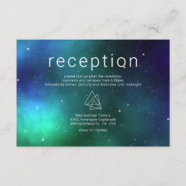 Tarjeta De Recepción Detalles del Boda moderno de la galaxia celeste ve