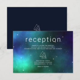 Tarjeta De Recepción Detalles del Boda moderno de la galaxia celeste ve