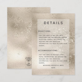 Tarjeta De Recepción Detalles del Boda moderno Purpurina de oro de Cham