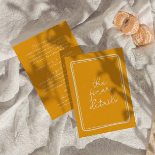 Tarjeta De Recepción Detalles del Boda moderno retro a mano