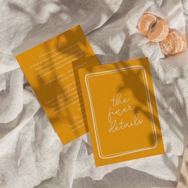 Tarjeta De Recepción Detalles del Boda moderno retro a mano (Subido por el creador)