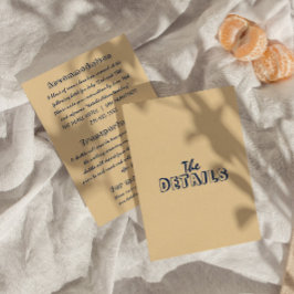 Tarjeta De Recepción Detalles del Boda moderno retro de colores escrito