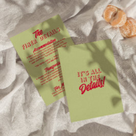 Tarjeta De Recepción Detalles del Boda moderno retro funky y de color n