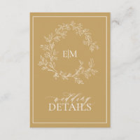 Detalles del Boda Monograma Escudo de Leafy Gold M