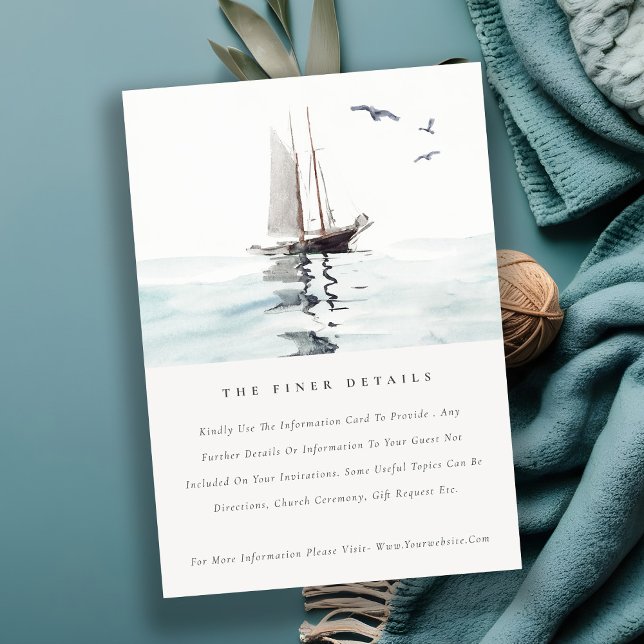 Tarjeta De Recepción Detalles del Boda náutico Náutico de vela (Subido por el creador)