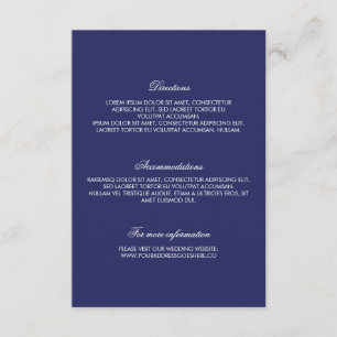 Tarjeta De Recepción Detalles del Boda Navy Gold Confetti