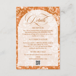 Tarjeta De Recepción Detalles del Boda Neutral de Terracota Floral Vint