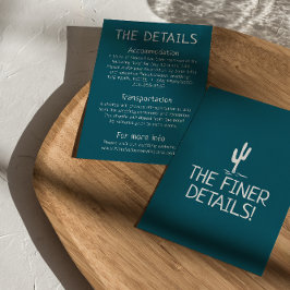 Tarjeta De Recepción Detalles del Boda occidental del Boho moderno Cact